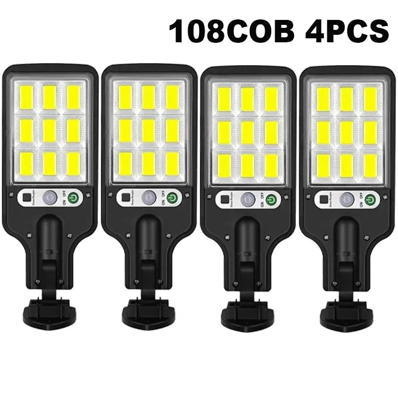 108COB Solar Street Lights Outdoor Waterproof Human Body Sensing Courtyard Garden Wall Household Lights Rural Road Wall Lights