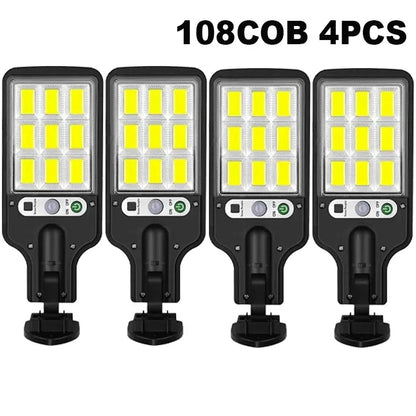 108COB Solar Street Lights Outdoor Waterproof Human Body Sensing Courtyard Garden Wall Household Lights Rural Road Wall Lights