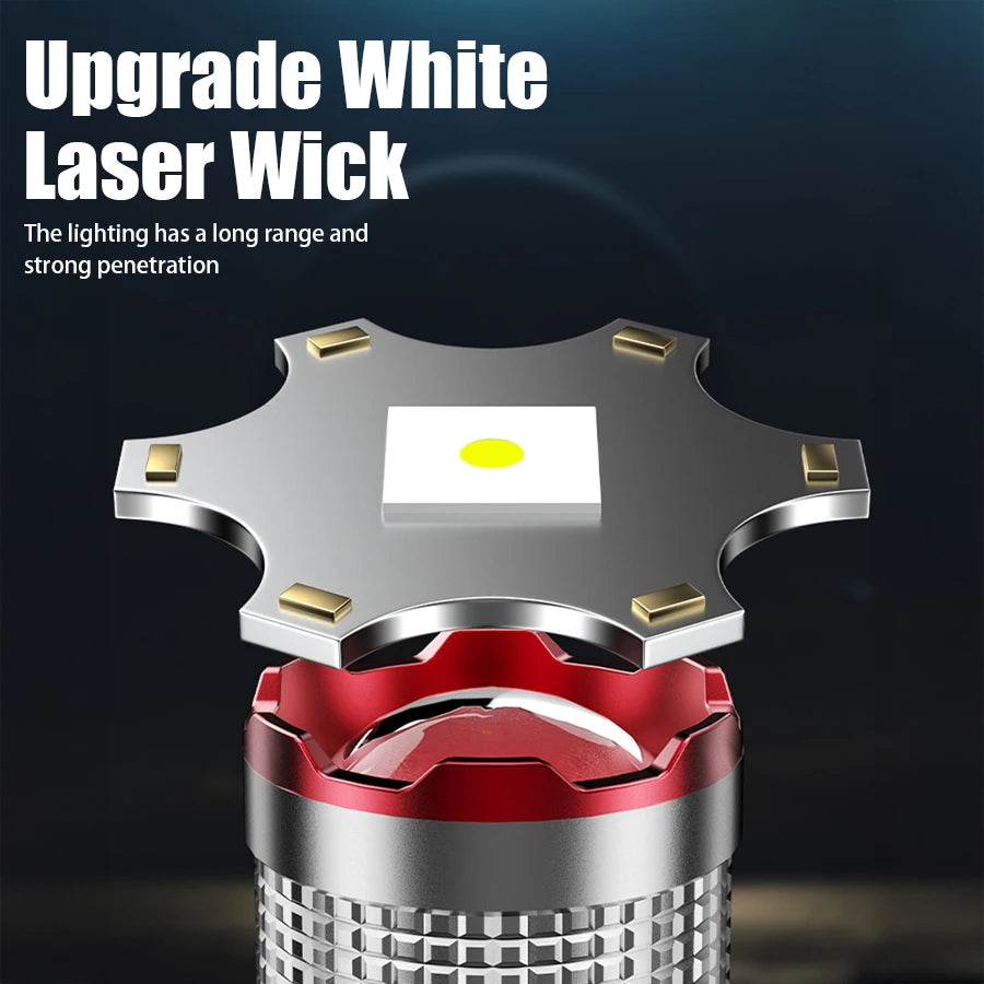 Super Powerful 19000000LM LED Flashlight Rechargeable Big Aperture Torch