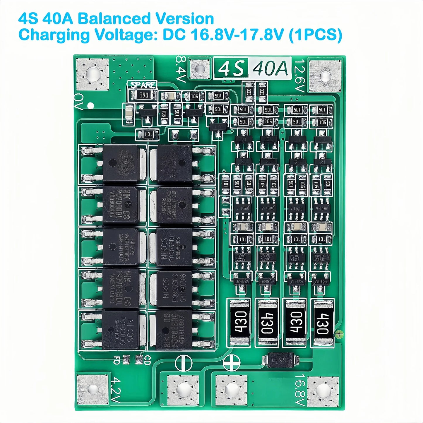 3S 4S Lithium Battery BMS Protection Board 40A 60A with Balance and Enhance Functions for Drill Motor 11.1V-16.8V Li-ion Cells