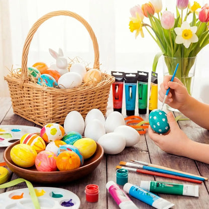 100/10pcs Easter Foam Egg White Styrofoam Fake Eggs for Kids Painting Handmade Spring Easter Party Home Decoration DIY Wreath Craft