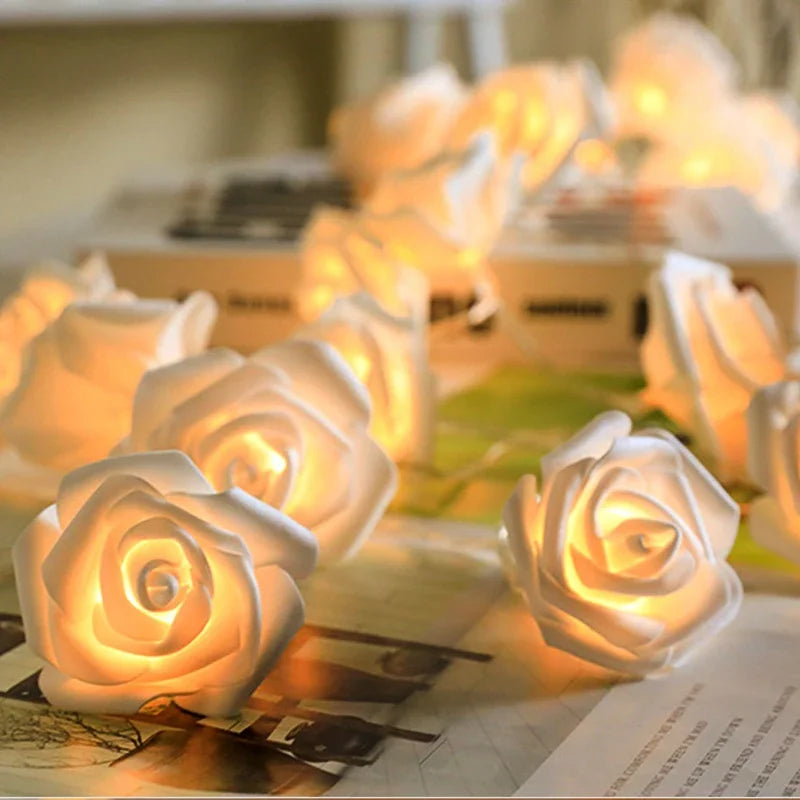 3m LED Rose Light Wedding Valentine's Day Girl Room Small Garden Decoration Night Light Christmas Fairy Light Decoration