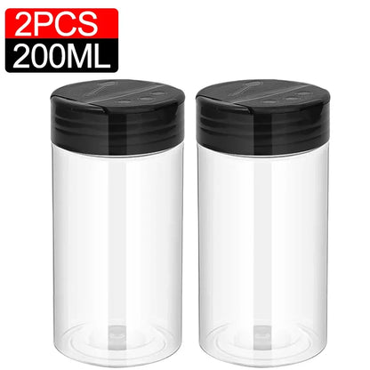 1/10Pcs Plastic Spice Jars with Shaker Lids Kitchen Empty Salt Pepper Condiment Powder Barbecue Seasoning Bottles Container