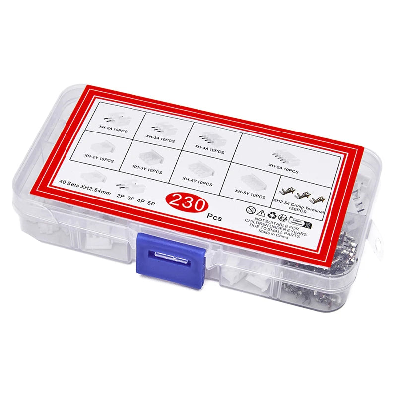 230PCS JST XH2.54 PH2.0 Connector Terminal Kit 2.54/2.0mm Wire Adaptor