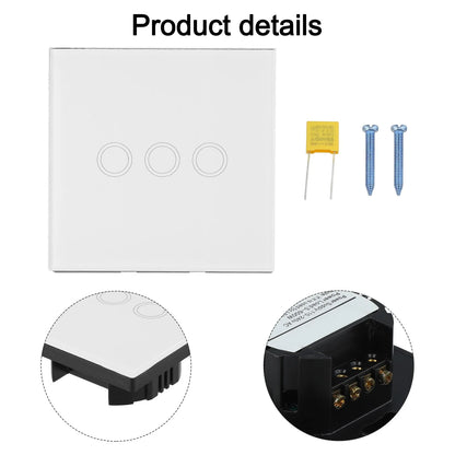 Contemporary 3 Gang Touch Light Switch Engineered to Work Seamlessly With All Your Lighting Fixtures in Any Location