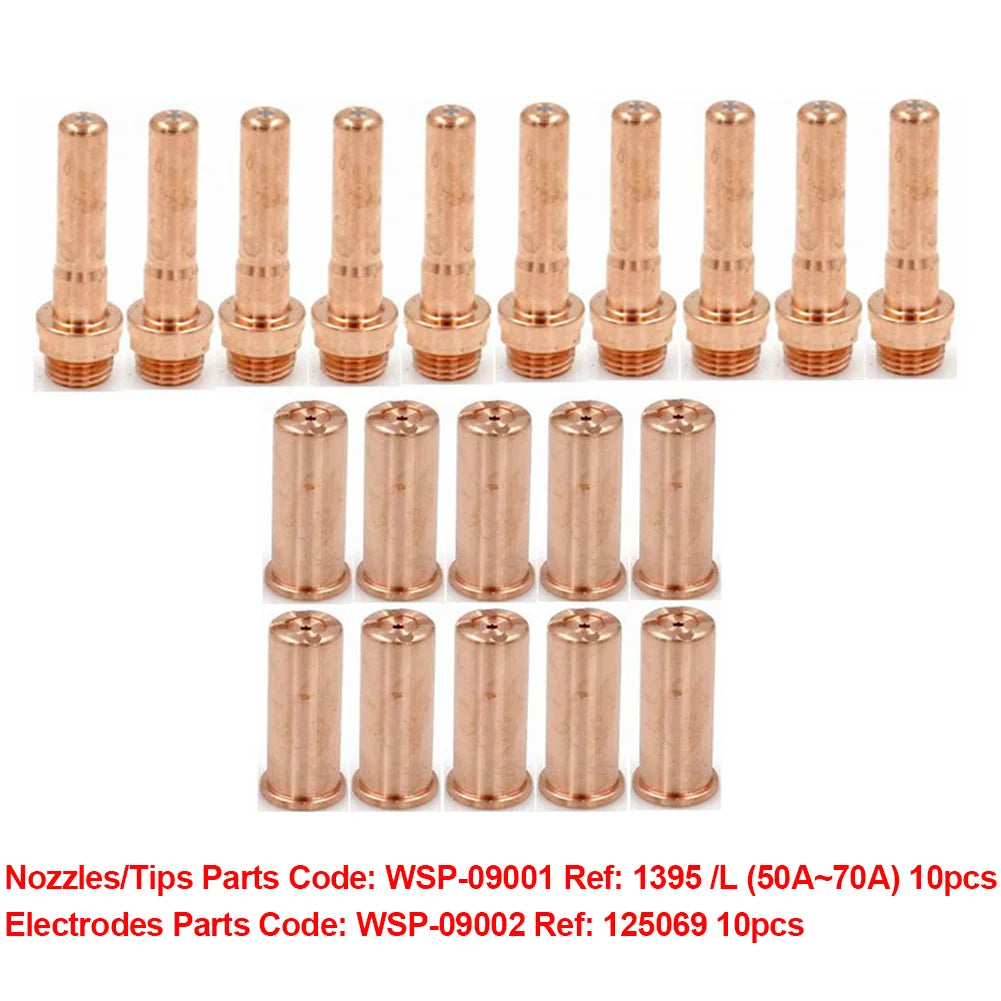 20pcs 125069 Electrodes 1395 /L Nozzles 50A~70A FOR Cebora CP-70 Plasma Cutting Torch Weiding Plasma Cutting Accessories