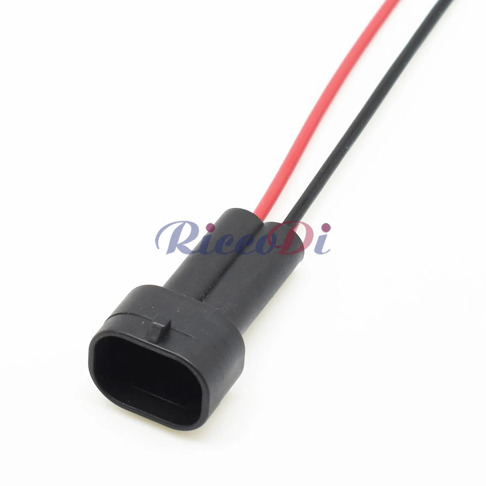 Automotive 2-Pin Male Female Wire Harness Connector with Sealed Terminals
