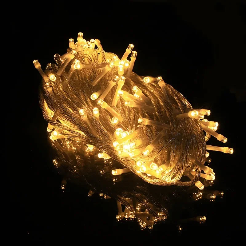 220V Christmas New Year LED String Lights 10M 20M Garland Outdoor Wedding Party Festoon Fairy Decoration Lamp