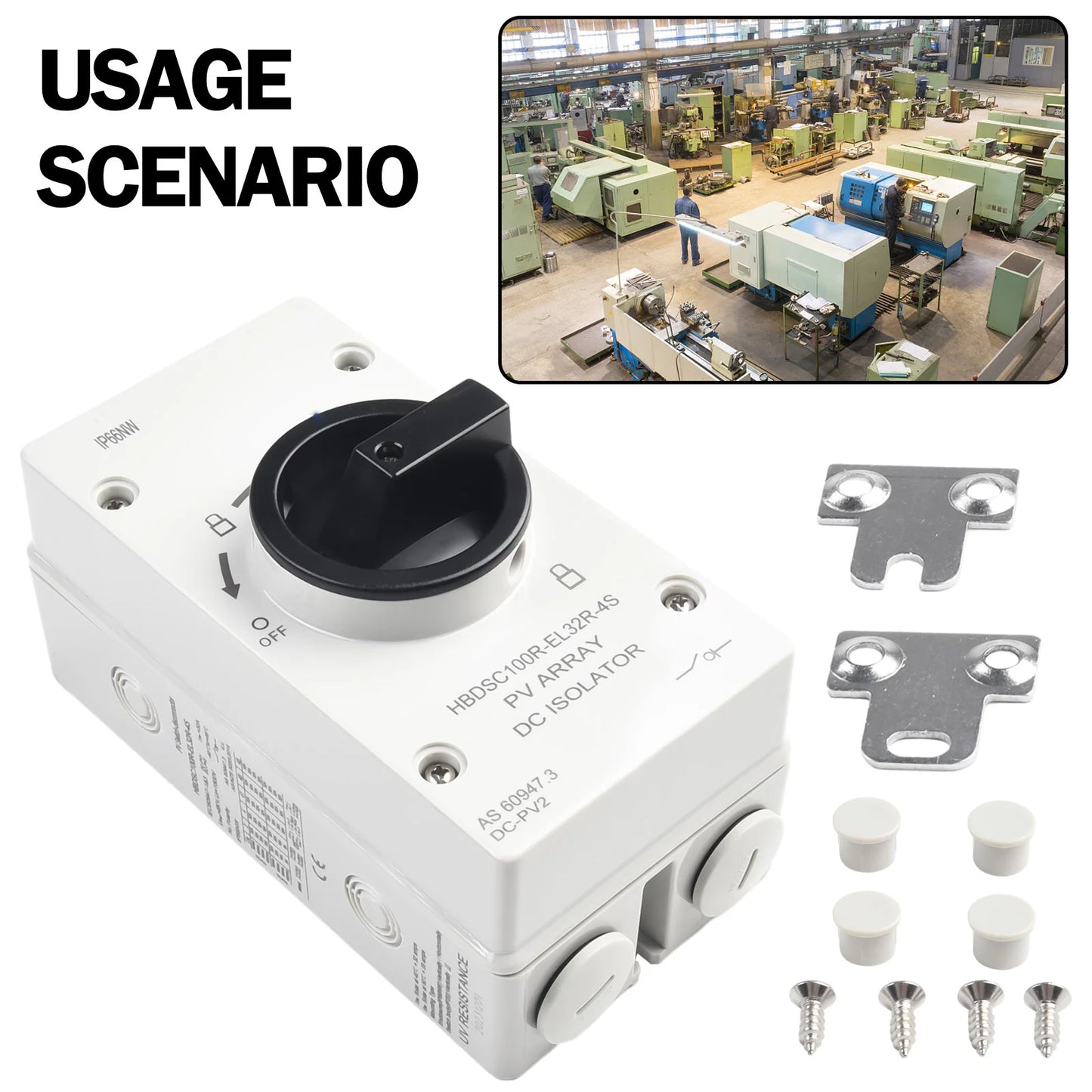50 60HZ Isolation Switch Isolation Switch From 300V To 1000V Gray Plastic Silver Contacts 32A 1000V Above 440V