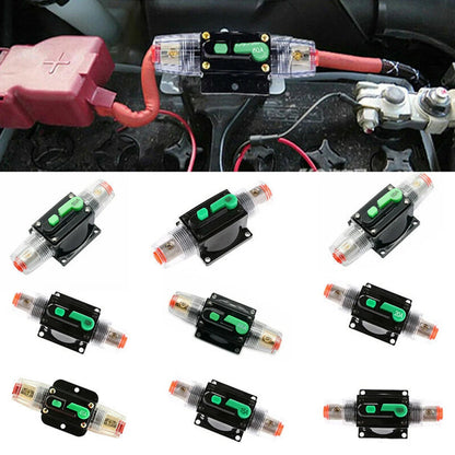 Car Boat 10A to 100A AMP Circuit Breaker Fuse Reset for 12V 24V 48V DC with Waterproof Housing and Manual Reset for Overload