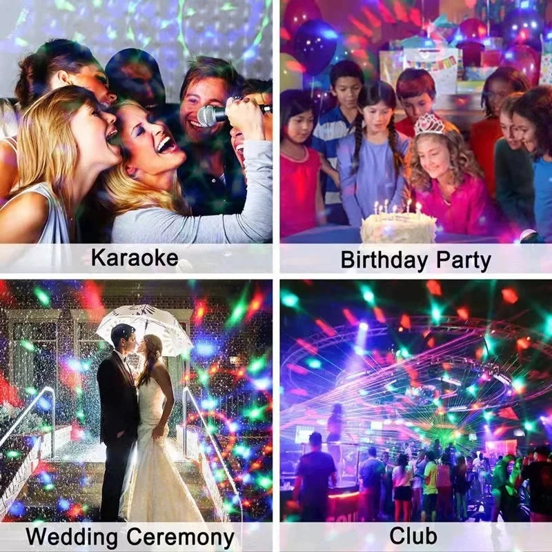 Sound Activated LED Disco Ball Light with Remote Remote Party Lamp