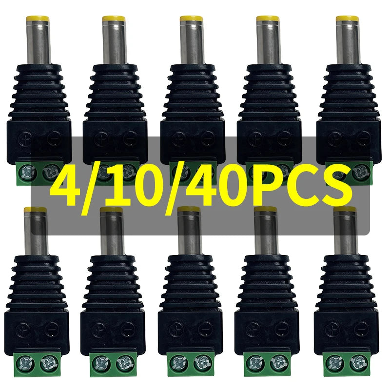 12V DC Power Terminal Block Connector Plug Adapter for TV CCTV Camera LED Strip Light SMD Wire Connection