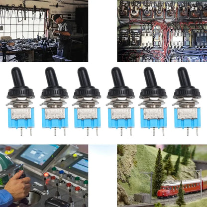 2/1pcs 2 Pin Mini Toggle Switch SPST 2 Position ON OFF Flat Handle Latching Switch for Car Truck with Solder Terminals
