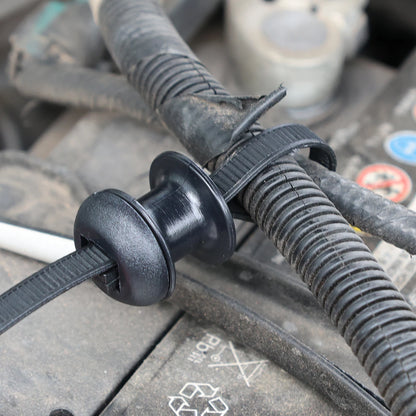Black Nylon Zip Tie Mount Base Plate Cable Clip