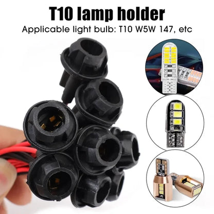 T10 W5W Dashboard Light Bulb Socket Rubber Lamp Holder Connector 16/1PCS
