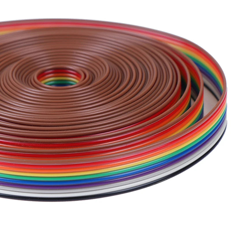 5M Rainbow Ribbon Cable 10 Way Flat Wire Ribbon Cable Roll