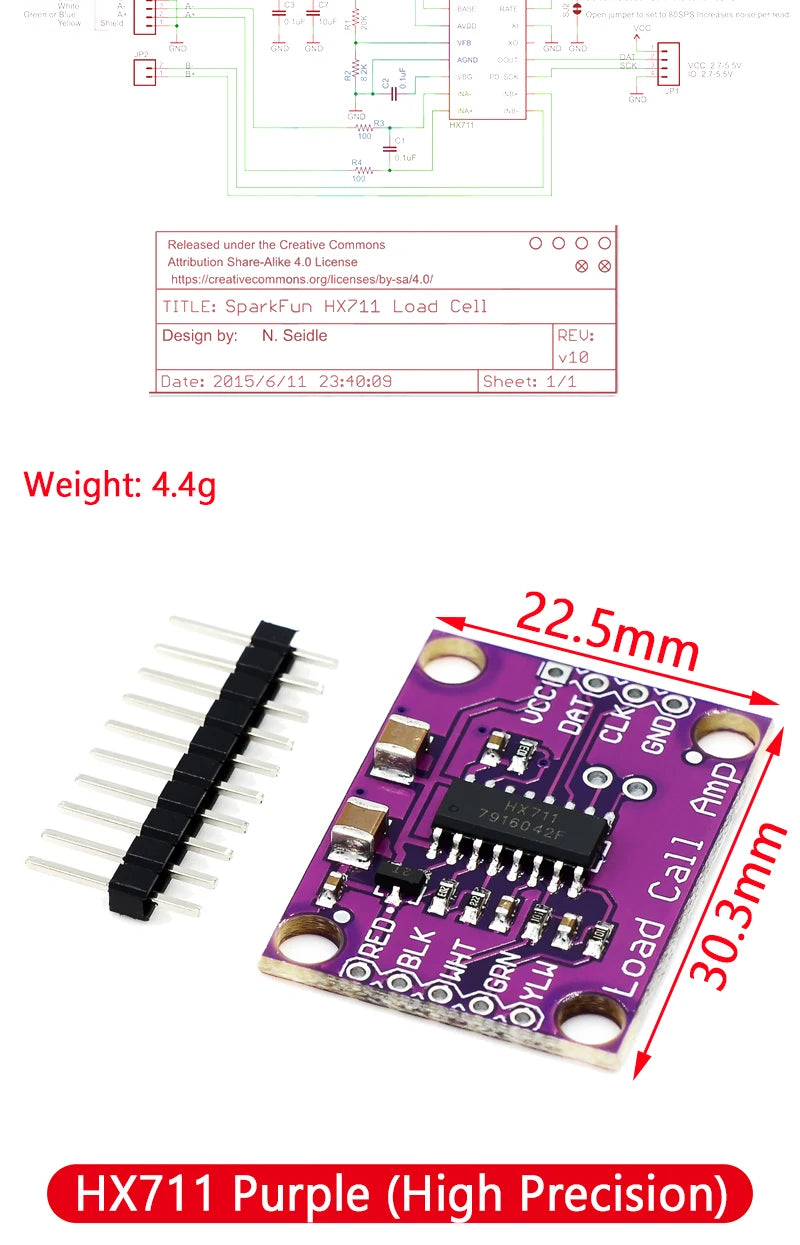 HX711 AD Module with 50Kg Body Load Cell Weighing Sensor and Measurement Tools