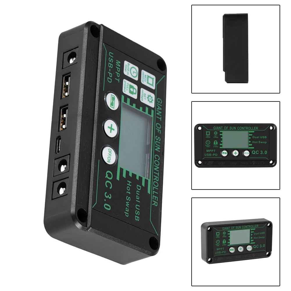 Digital Display Waterproof MPPT Solar Charge Controller Adjustable Current Options 10A 100A Efficient Energy Utilization