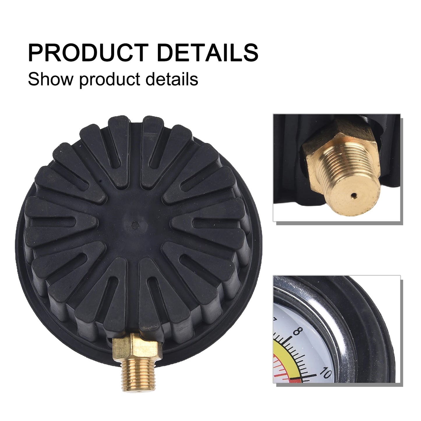 0–220psi Car Tire Air Pressure Gauge for Inflator Pump, Tire Repair Tool with 11mm & 13mm Thread Diameter
