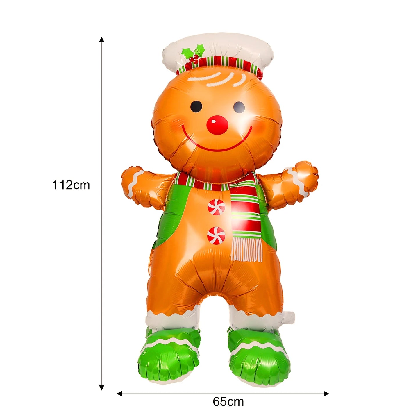 Christmas Foil Balloon, Giant Santa Claus and Gingerbread Man Decor, Aluminum Foil Balloon for Xmas Party, Air Globos Supplies