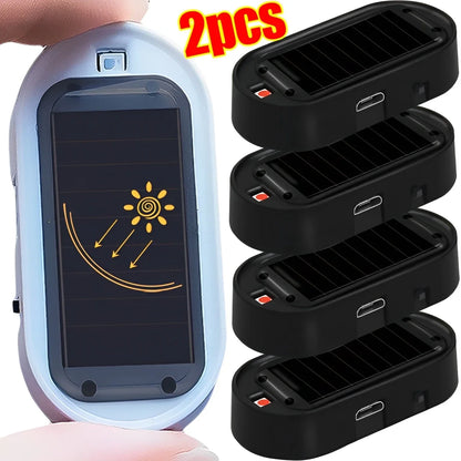 Solar Powered Fake Security Alarm LED Flashing Anti-Theft Light 2/1PCS
