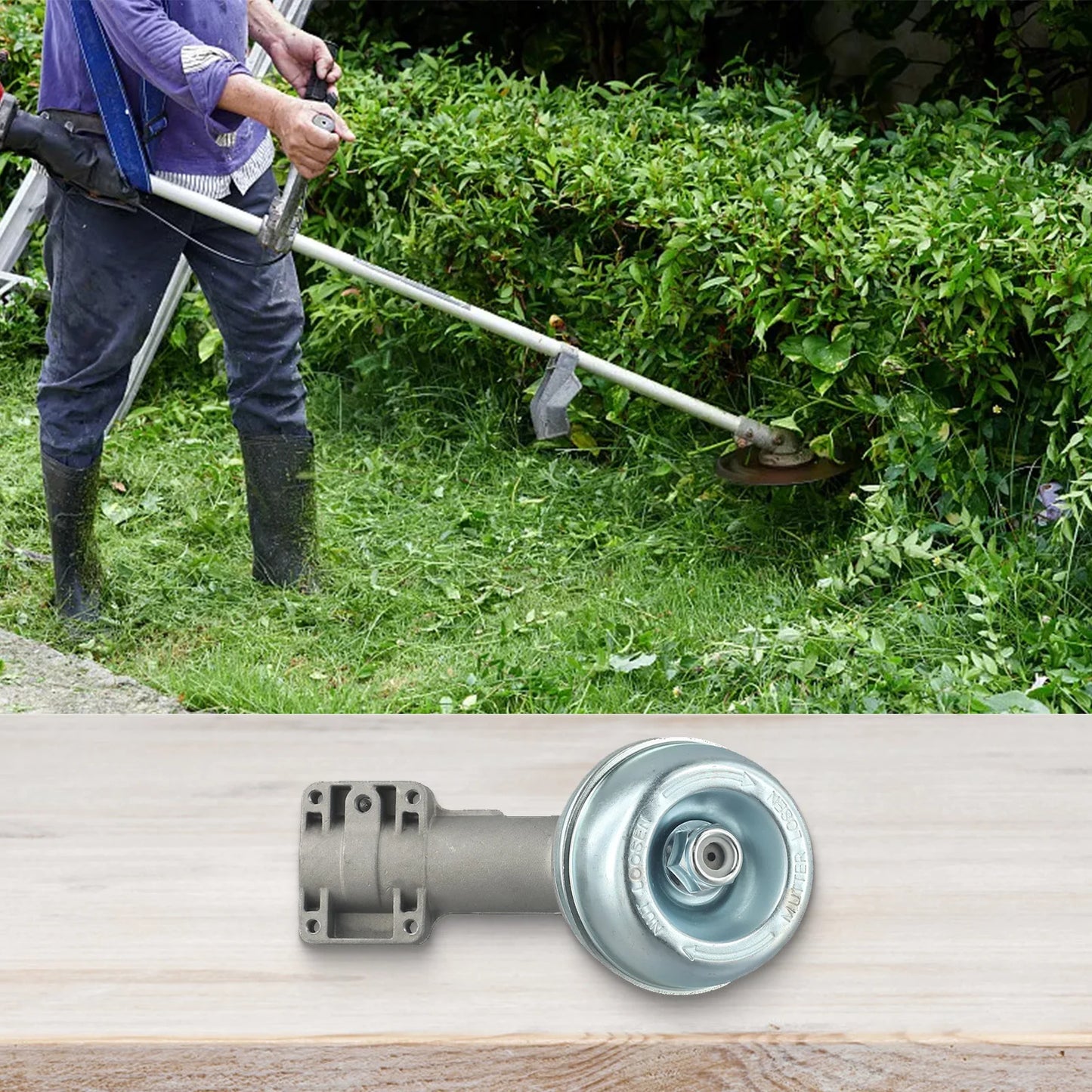 10T Gear Box Head for FS120 FS200 Trimmer Brush Cutter Replacement Part Made from High Resistance Aluminum Alloy