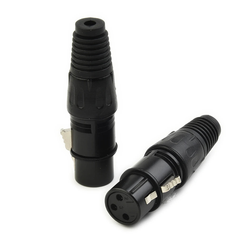 XLR DMX 3-Pin Male & Female MIC Snake Plug Audio Microphone Cable Connector, Signal Transmitter