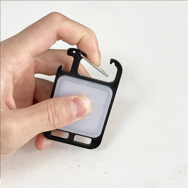 Mini Portable Multifunction Keychain Flashlight 4 Light Modes Built In Battery USB Rechargeable Strong Magnetic Work Light