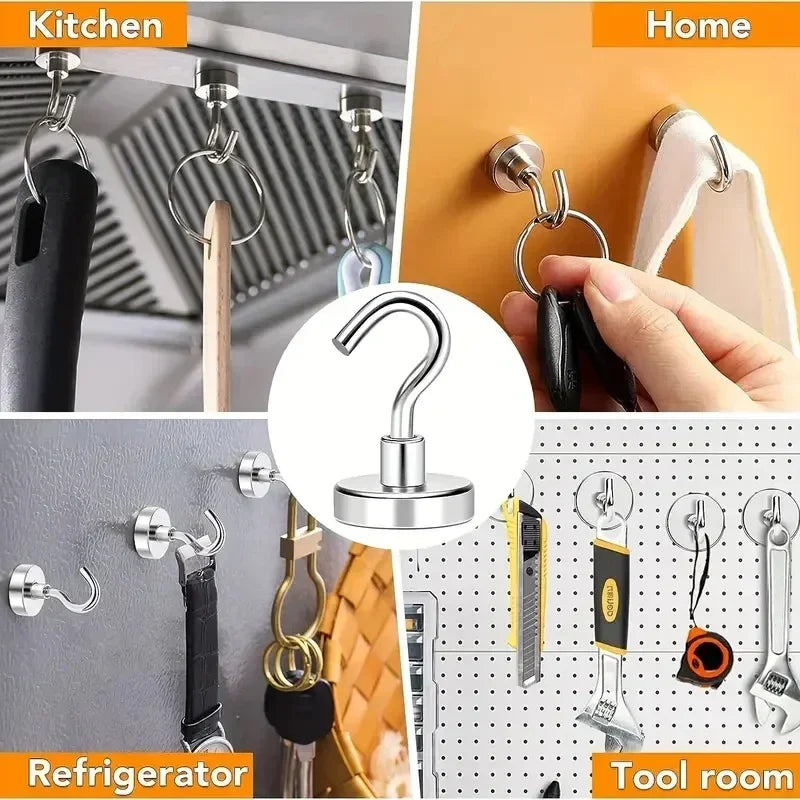 20/1Pcs Metal Strong Magnetic Hooks, Wall-mounted Heavy Duty Magnet Hook for Key, Coat, Hanging, Home, Kitchen, Bathroom Storage