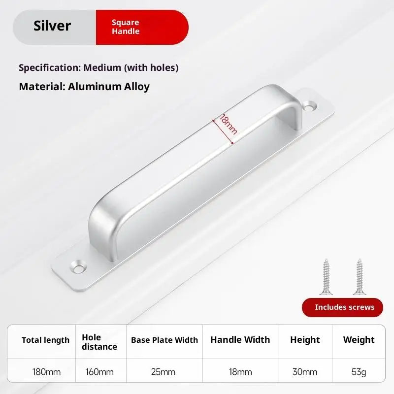 Drill-free Aluminum Handle for Sliding Door Window Drawer Bathroom Push-Pull