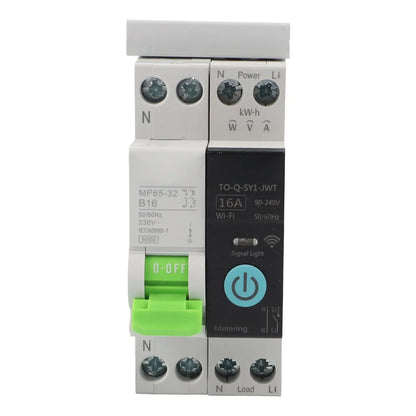 Smart WiFi Circuit Breaker Switch for DIN Rail Installation with Multi Function Timer and Real Time Energy Usage Insights