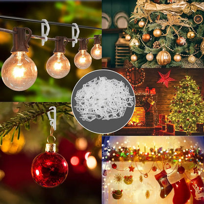 20-100pcs Plastic S-shaped Hook Gutter Heavy Duty Clip Hanging Hook For Xmas Wedding Outdoor Securing Lights String Light Hook