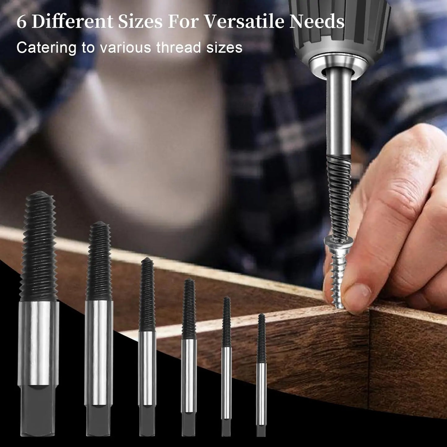 Screw Extractor Set 5/6/11PCS High Carbon Steel Damaged Screw Remover Broken Bolt Extractor Kit