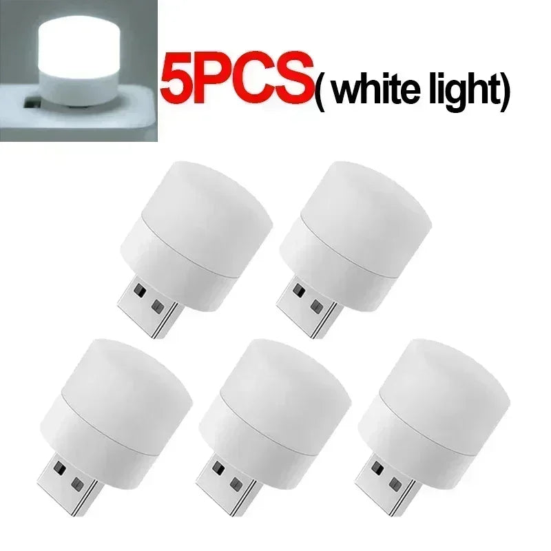 USB Night Light LED Mini Light Bulb USB Plug-in Lamp for Power Bank Charging, Home Office Eye Protection Book Lamp