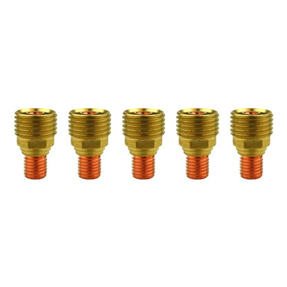 5pcs Welded Gas Lenses Collet Body For TIG Welding Torches Series 9/20/25 With Gas Lens Set-Up  0.020" 0.040" 1/16"  3/32" 1/8"