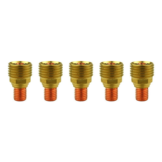 5pcs Welded Gas Lenses Collet Body For TIG Welding Torches Series 9/20/25 With Gas Lens Set-Up  0.020" 0.040" 1/16"  3/32" 1/8"