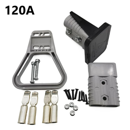 120A 600V Anderson Plug Flush Mount Panel Bracket with Cover & Handle for 4-6AWG, Yachts Electrical Parts