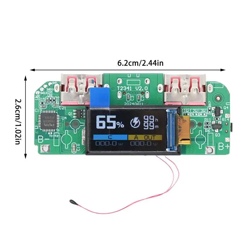 21700 Battery Case Fast Charging Mini Portable Power 22.5W Fast Charging Module TFT Color Screen Digital DIY Power Bank Kit