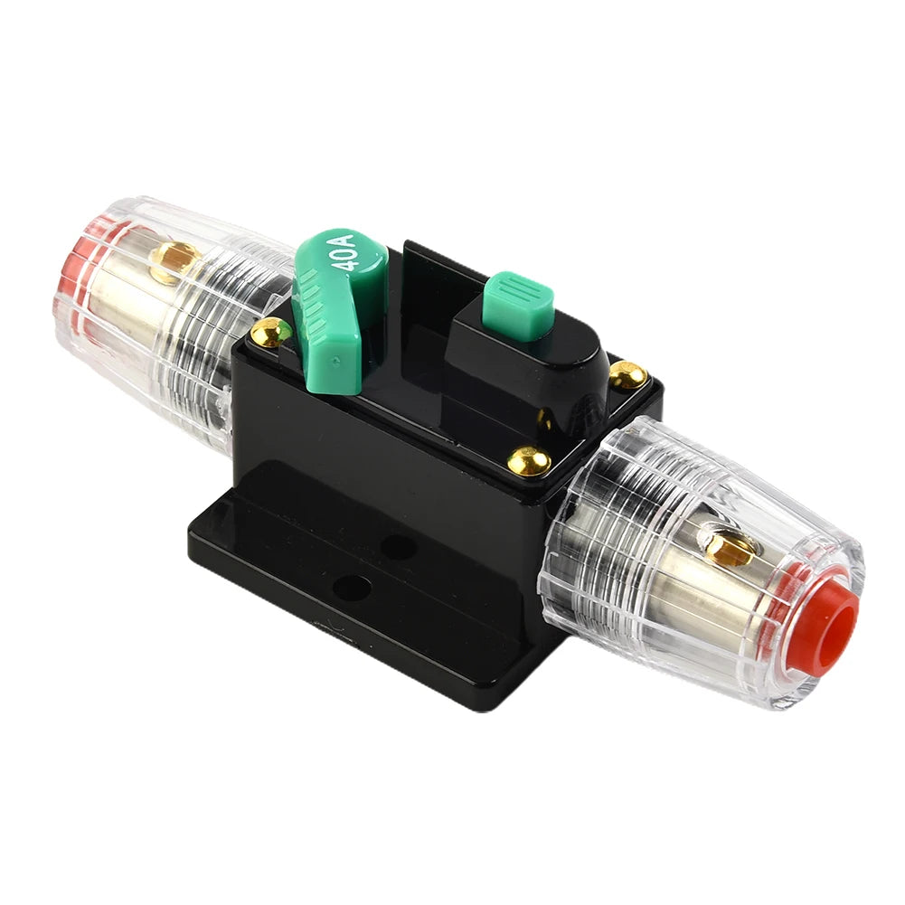 Car Boat 10A to 100A AMP Circuit Breaker Fuse Reset for 12V 24V 48V DC with Waterproof Housing and Manual Reset for Overload