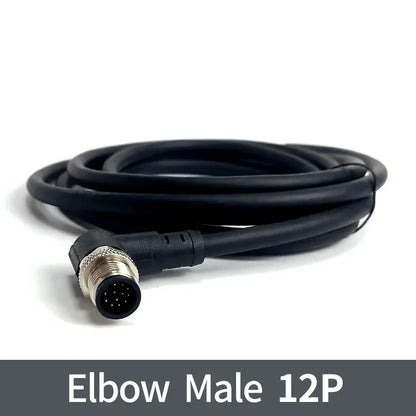 2m M12 Waterproof Sensor Cable Male & Female Connector 4/5/8/12 Pin Integrated Injection Molded
