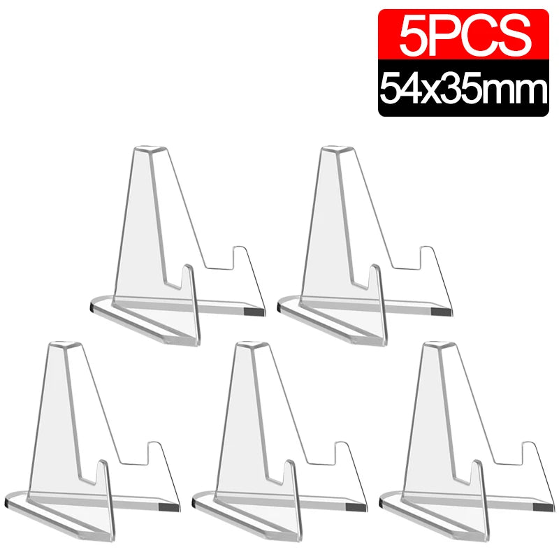 50-1Pcs Acrylic Display Stand Transparent Triangle Commemorative Coin Watch Card Holder Display Rack For Exhibitions Home Decor