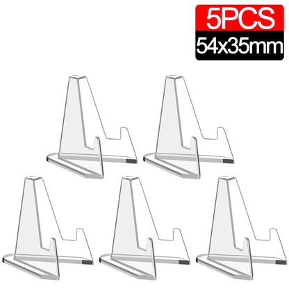 50-1Pcs Acrylic Display Stand Transparent Triangle Commemorative Coin Watch Card Holder Display Rack For Exhibitions Home Decor