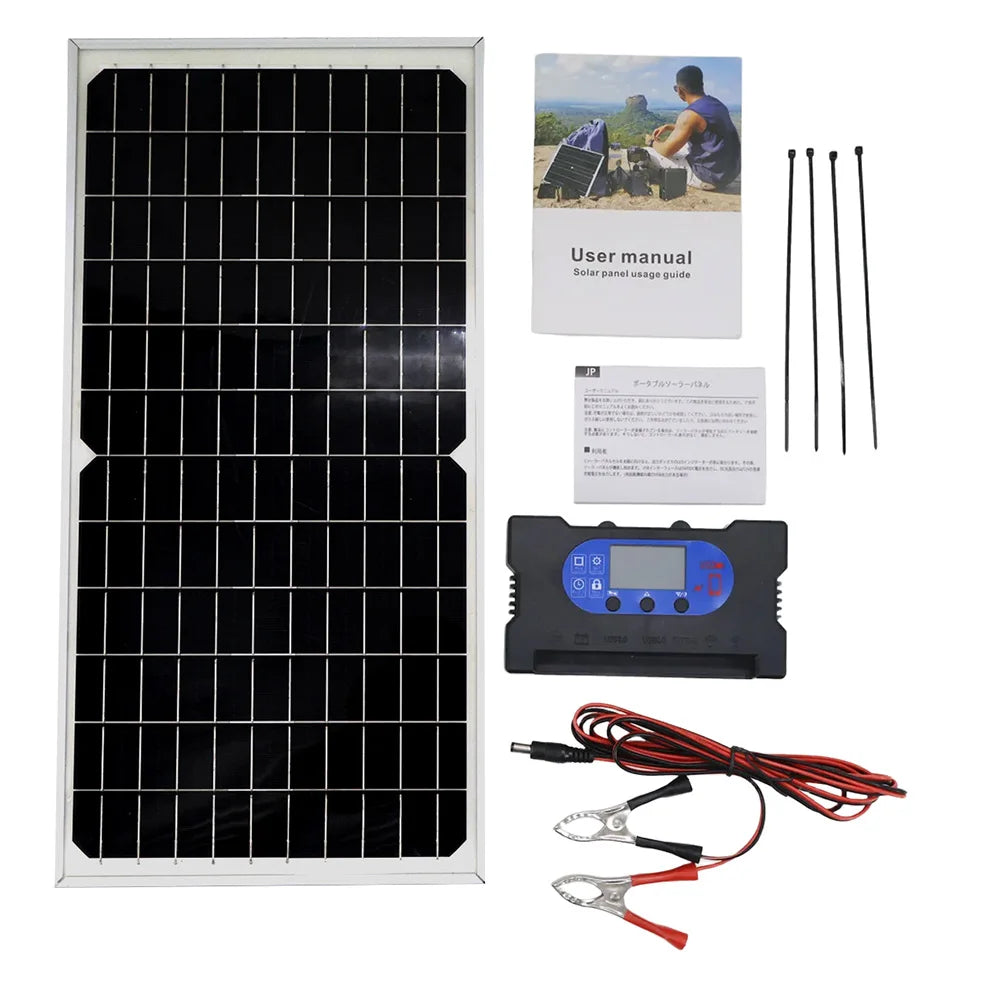 17W Monocrystalline Solar Panel Providing 5V 12V 18V Output Suitable for Battery Charging and Drive Controller Use