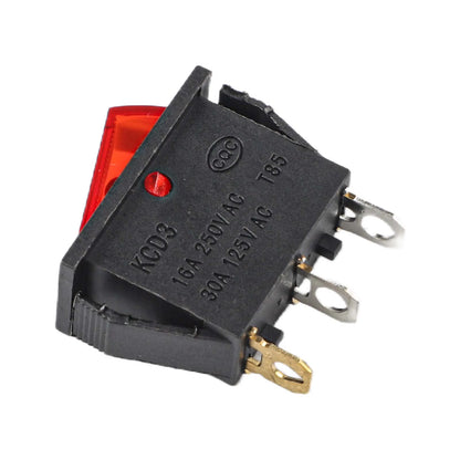 KCD3 Red Button On-Off 3Pin DPST Plastic And Metal Boat Car Rocker Switch 15A20A 250V125VAC 31x14x32mm Electrical Appliances
