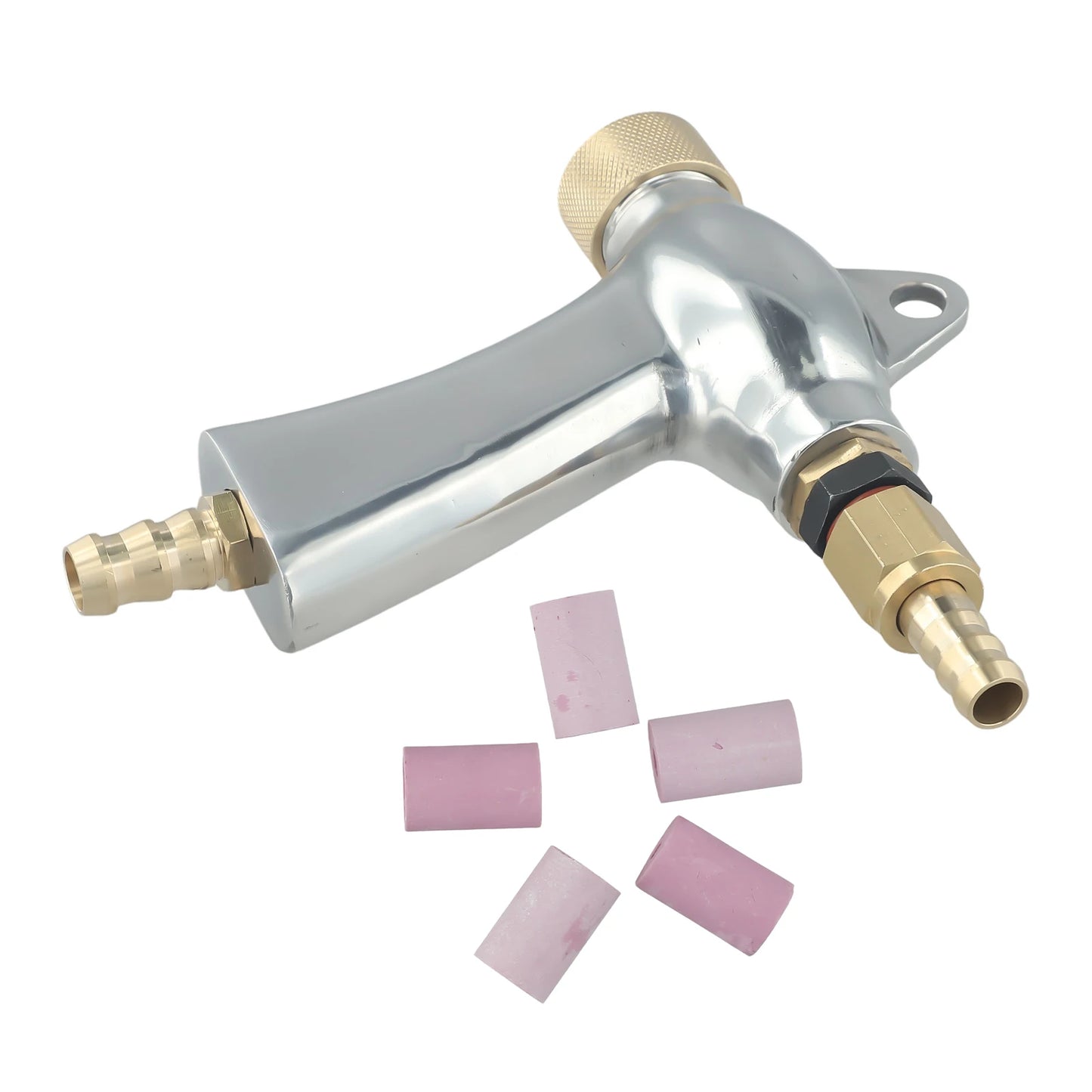 Multi Nozzle Sandblasting Tool Kit with 5 Ceramic Nozzles for Rust and Paint Removal on Metal and Glass with Ergonomic Design