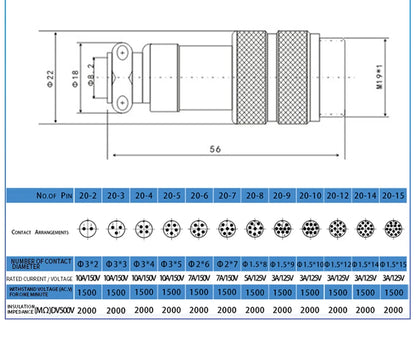 GX12 2/3/4/5/6/7 Pin Male & Female Docking Aviation Plug & Socket Circular Waterproof Thread Butt Joint Connector