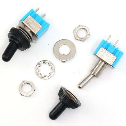 2/1pcs 2 Pin Mini Toggle Switch SPST 2 Position ON OFF Flat Handle Latching Switch for Car Truck with Solder Terminals