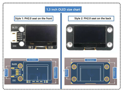 0.96" / 1.3" OLED IIC LCD Display Module SSD1306 SH1106 12864