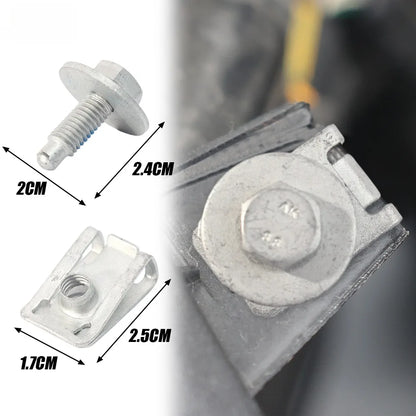 Car Fender Liner Bolt M6 Hex Flange Screw — Bumper Body Trim Splash Shield Fastener with Washer Carbon Steel Auto Repair Kit