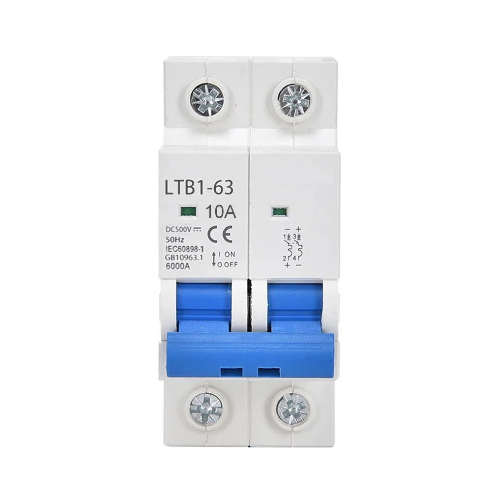 For Solar Photovoltaic Compatible DC 1000V Circuit Breaker Available in 6A to 63A Rated Currents for Overload Protection